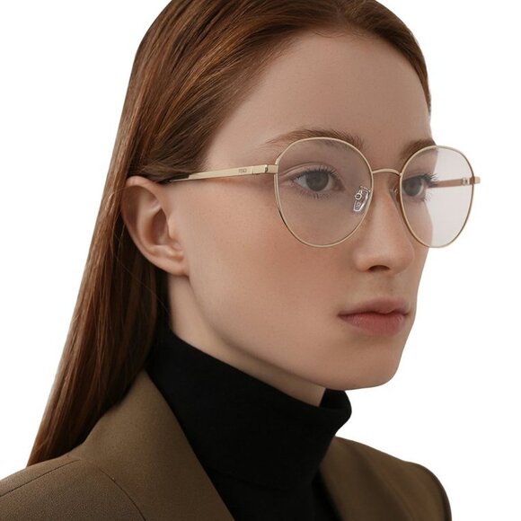 Fendi FE50008U 033 Eyeglasses Light Gold 54mm Round Frame - Picture 3 of 11